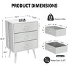 Dolonm Nightstand Set of 2,Nightstand with Power Outlet & USB Ports, Bedside Table with 3 Fabric Drawer & LED Light,for Bedroom - 2 of 4