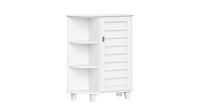 Brookfield Single Door Floor Cabinet with Side Shelves White - RiverRidge Home, 2 of 16, play video