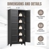 Mlezan 72" Metal Cabinet: 2 Doors, 4 Adjustable Shelves. Pantry Storage for Kitchen, Dining Room, or Living Room. Versatile and Functional. - 2 of 4