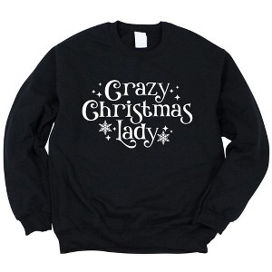 Simply Sage Market Women's Graphic Sweatshirt Crazy Christmas Lady - 1 of 4