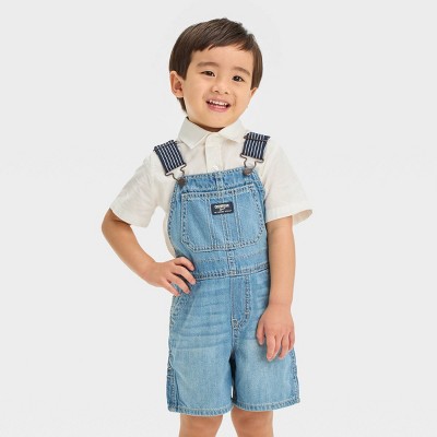 Toddler Boy Solid Color Pocket Design Overalls