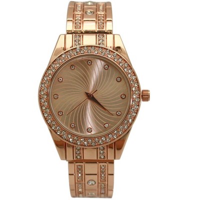 OLIVIA PRATT RHINESTONE SHINY BANGLE WATCH