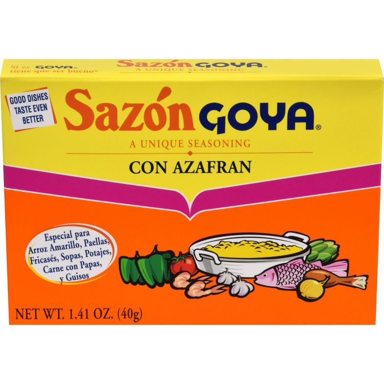 Goya Sazon con Azafran 1.41oz: Garlic, Cumin, Turmeric, Saffron, 1 of 6
