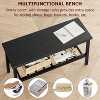 Dining Table Set for 4, Kitchen Table with 2 Chairs, Bench with Storage Rack, Dining Room Table Set for Small Place, Apartment, Kitchen - 2 of 4