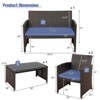 Tangkula 4PCS Outdoor Patio Furniture Sets Weather-Resistant Rattan Sofas w/ Soft Cushion Navy - 2 of 4