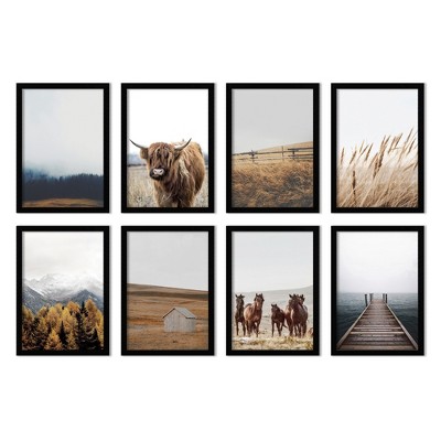 (Set of 8) Down On The Range Nature Photography by Tanya Shumkina Gallery Framed Decorative Wall Art Set  - Americanflat