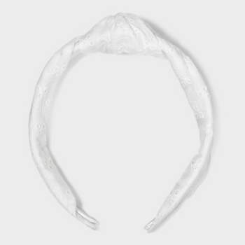 Eyelet Top Knot Headband - Universal Thread™ White