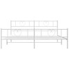 vidaXL King Metal Bed Frame with Headboard & Footboard, Sturdy Steel, White, No Mattress - 4 of 4