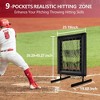 Baseball Pitching Net with 9-Hole Strike Zone Target, 5 Height Adjustable, Portable Trainer for Baseball & Softball, Sandbags, Ground Nails - 2 of 4
