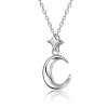 Guili Sleek Crescent Moon and Star Necklace Offers a Celestial-Inspired Design with a Polished Finish for Elegant, Everyday Sparkle - 2 of 2