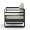 Outdoor Club Chair with Aluminum Frame and Beige Cushions, Modern Lounge Seating for Patio or Balcony-Maison Boucle - 4 of 4