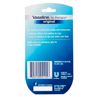 Vaseline Lip Therapy Fragrance free Original Twin Pack - 2ct/0.5oz