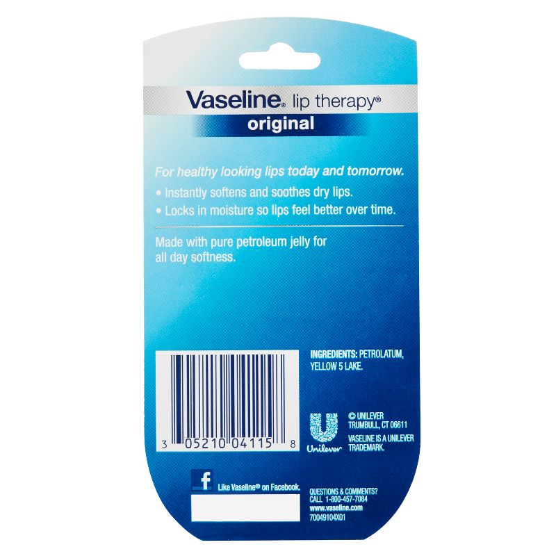 Vaseline Lip Therapy Fragrance free Original Twin Pack - 2ct/0.5oz, 2 of 4