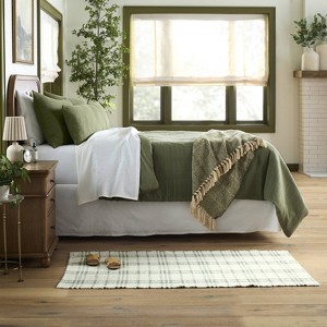 3pc Textured Grid Comforter Bedding Set Sage Green - Hearth & Hand™ with Magnolia - 1 of 4