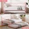 Day Bed with Pull Out Trundle,Twin Daybed with Trundle, Twin Size Mattress Foundation with Metal Slats Support for Living Room, Bedroom and Guest Room - 4 of 4