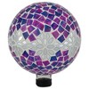 Northlight Mosaic Floral Outdoor Garden Gazing Ball - 10" - Purple, Pink and Silver - 4 of 4