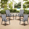 FURNIinspire Patio Seating Sets 4 Piece Patio Chairs, Garden Chairs With Breathable Fabric And Armrest High Backrest, Gray, 24.41“*24.41”*38.19“ - 2 of 4