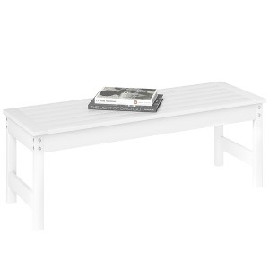 Outsunny 47" 2-Person Outdoor Bench, HDPE Garden Bench Seat, Backless Slatted Patio Bench, Rot and Fade Resistant for Yard, Porch, Park - 1 of 4