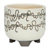 Sagebrook Home Set of Two 6"/8" Ceramic Abstract Design Footed Planters - 2 of 4