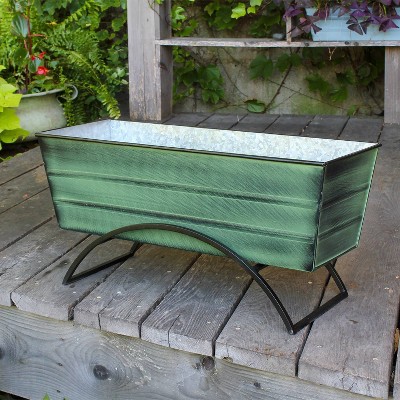 Medium Green Steel Planter Box with Stand
