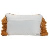 Wide Striped Hand Woven 14x22" Decorative Cotton Throw Pillow with Hand Tied Tassels - Foreside Home & Garden - 3 of 4
