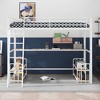 NicBex Twin Size Loft Bed with Desk Metal Bed Frame with 2 2-Layer Storage Shelves, Ladder and Full Length Guardrail, No Box Spring Required - 2 of 4