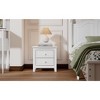 Gulches Mid Century Retro Nightstand, 2-Drawer Wooden Bedside Table with Classic Design for Bedroom (White) - 4 of 4