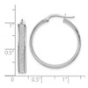 Black Bow Jewelry 3.75mm Glitter Infused 14k White Gold Round Hoops, 25mm (1 Inch) - 2 of 3