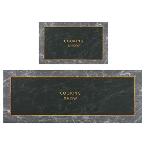 Unique Bargains Home Abstract Printed Waterproof Non-Slip Kitchen Mats and Rugs 2 PCS - 1 of 4