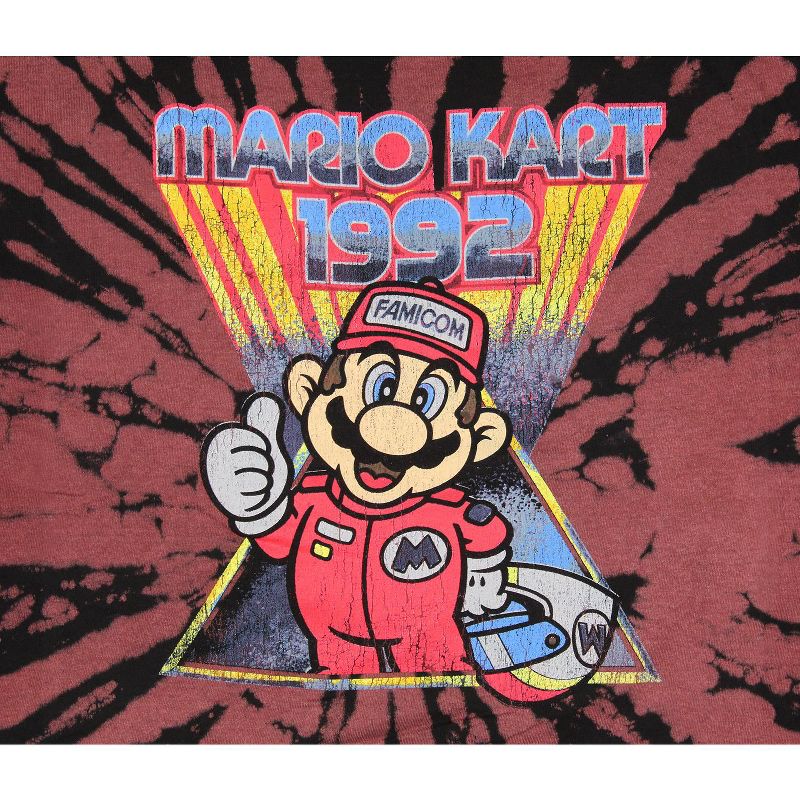 Super Mario Men's Distressed Mario Kart Racing 1992 Tie Dye T-Shirt, 2 of 5