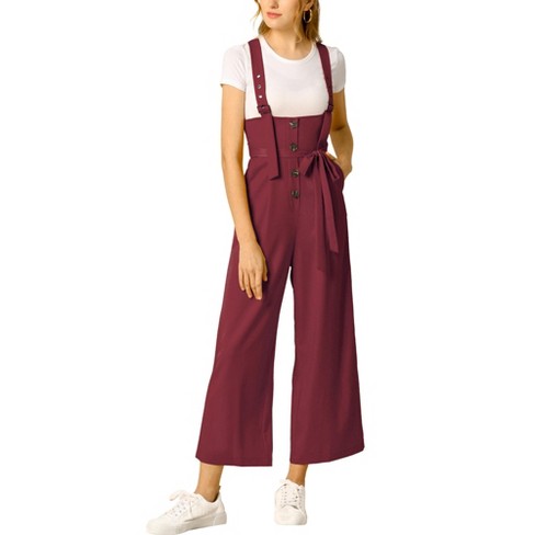  Allegra K Women's Bell Bottoms Overalls Long Vintage