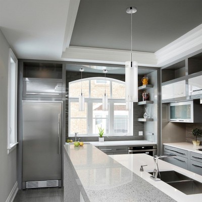Sydney Polished Chrome and Alabaster Glass Pendant Light