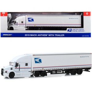 2019 Mack Anthem 18 Wheeler Tractor-Trailer "USPS" (United States Postal Service) 1/64 Diecast Model by Greenlight - 1 of 3