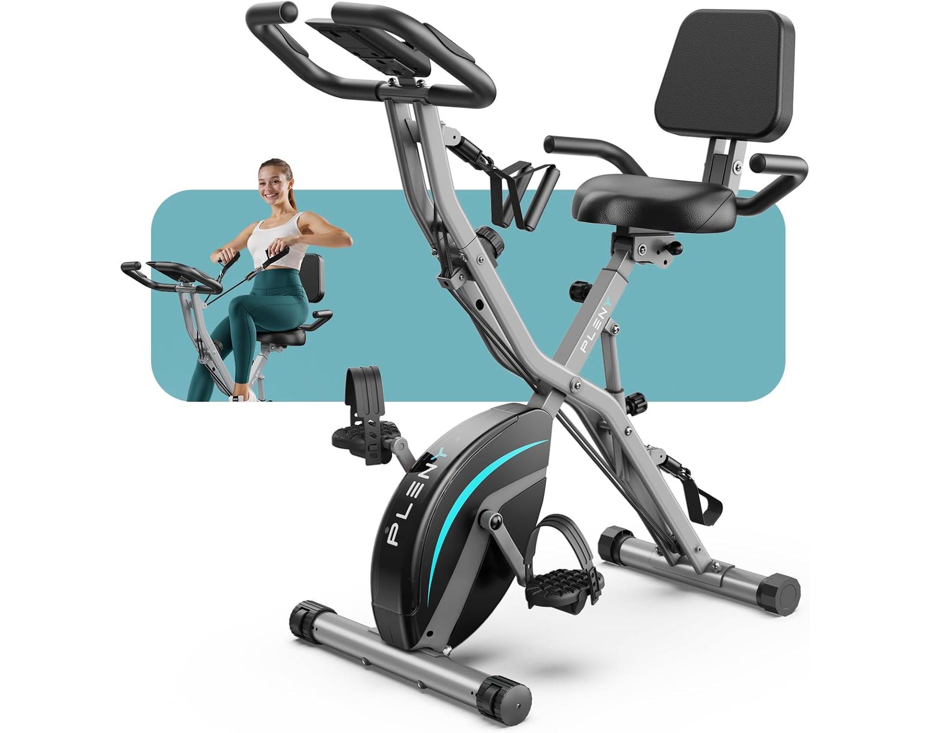 Folding Exercise Bike, 5 IN 1 Stationary Bikes for Home, 330LB Weight Capacity ,Indoor Workout Cycling Bike for Home Gym