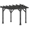 Outsunny Outdoor Pergola Gazebo, 100% Wood Pergola Suitable for Patio, Deck, Garden, Gazebo, Perfect for BBQs, Parties, Picnics, Black - 4 of 4