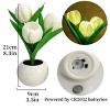 Tulip Night Light, LED Simulation Tulip Night Light Bouquet 3 Heads with Ceramic Vase Bedroom Bedside Lamp for Home Living Room Desktop Decor - 2 of 4