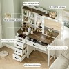FURNIinspire Farmhouse Vanity Table with Mirror Hidden Storage Cabinet, Elegant Dressing Table for Bedroom or Living Room, White, 43.3"*15.75"*53.07" - 4 of 4