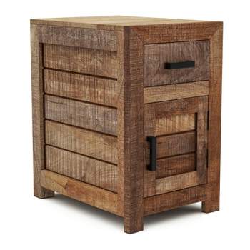Hoverton Mango Wood Storage Side Table Warm Natural Tone - Furniture Of America