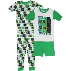 Minecraft Little/Big Boy's 4-Piece Cotton Pajama Set - 1 of 4