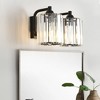 PAKOKULA Modern 12.6 in. 2 Light Black Bathroom Vanity Light with Crystal Glass Shade - 2 of 4