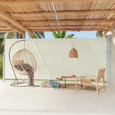 vidaXL Patio Retractable Side Awning 86.6"x236.2" Cream