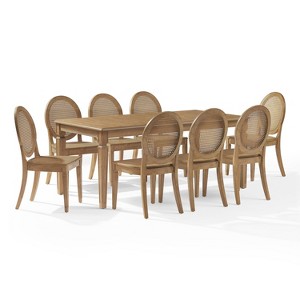 Katia 9-Piece Dining Table Set For 8 With Cane-Back Chairs