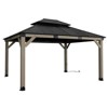 Aoodor 12' x 14' Wood Gazebo, Upgrade Cedar Wooden Frame Gazebo with 2-Tier Galvanized Steel Roof and Outlets for Patio, Backyard, Deck, and Lawn - 4 of 4
