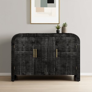 Leovsnove 47.2'' Sideboard Buffet Cabinet with Storage & Adjustable Shelf for Living Room, Wood Sideboard with Curved Edge - 1 of 4