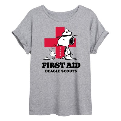 Women's - Peanuts - First Aid Beagle Scouts Oversized Graphic T-Shirt