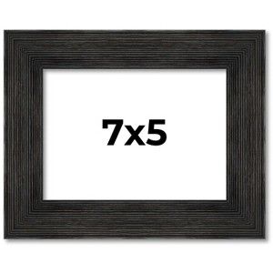 PosterPalooza | 7x5 Wide Barnwood Picture Frame, UV Acrylic, 6 Finishes - Grey, Brown, White, and Black - 1 of 4