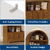 71" Tall Arched Book Shelf, 6-Tier Freestanding Bookshelf with Drawer and Open Display Shelves, Mid Century Modern Arched Bookcase for Living Room - 4 of 4
