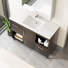 HYLEORY 48.03 in. W X 18.11 in. D X 35.04 in. H Basin Vanity with White Marble Top, Drawers and Open Shelf - 2 of 4