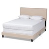 Baxton Studio Ramon Modern and Contemporary Beige Linen Fabric Upholstered Full Size Panel Bed with Nailhead Trim - 2 of 4