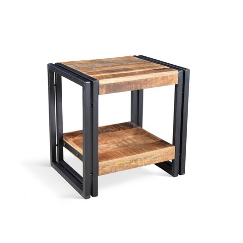 Handcrafted Reclaimed Wood Side Table Natural - Timbergir : Target